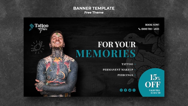 PSD gratuito modello di banner professionale studio tatuaggio