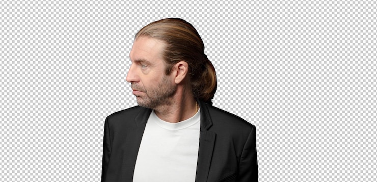 Free PSD on profile view looking to copy space ahead thinking imagining or daydreaming