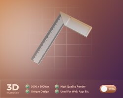 Free PSD project tools 3d illustration elbow ruler