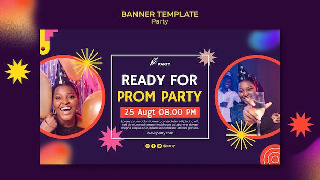 Free PSD prom party banner template