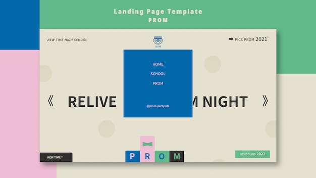 Prom party landing page template