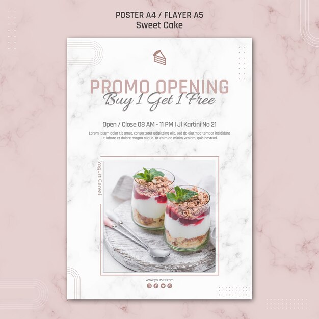 Promo opening buy one get one free poster template