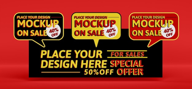 Promotional big sale mock-up with special offer Free Psd