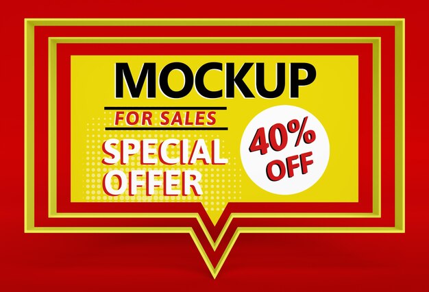 Promotional big sale mock-up with special offer