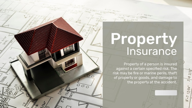 property insurance banner template psd with editable text