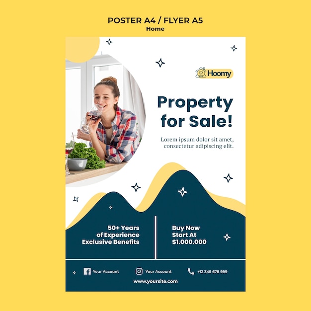 Free PSD property for sale flyer template