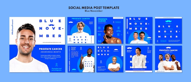 Free PSD prostate cancer awareness instagram posts set