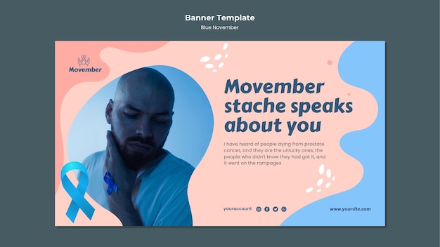 Prostate cancer awareness landing page template with colorful details