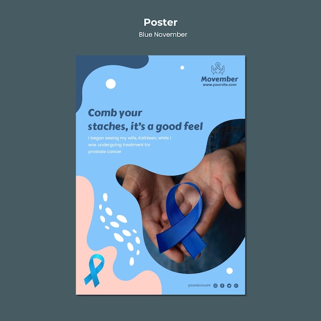 Prostate cancer awareness print template with colorful details