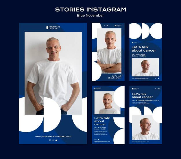 Prostate cancer awareness social media stories collection