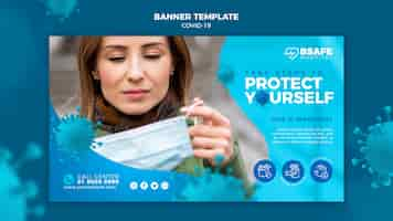 Free PSD protect yourself banner template concept