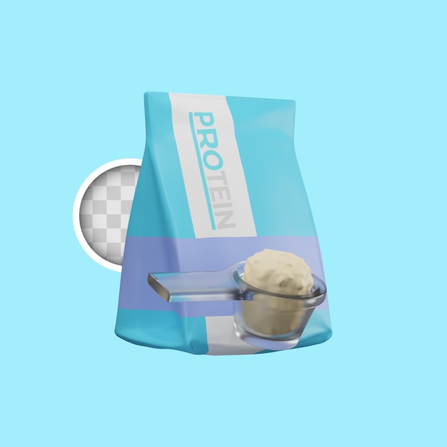 Protein powder container 3d illustration free PSD download