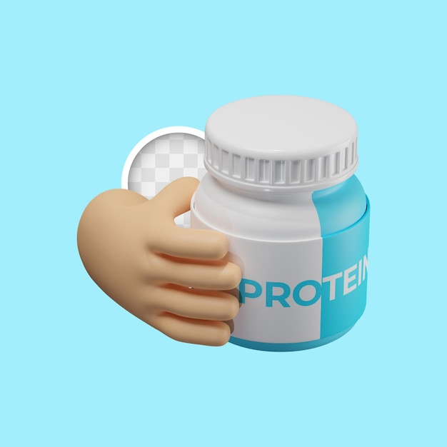 Free PSD protein powder container 3d illustration