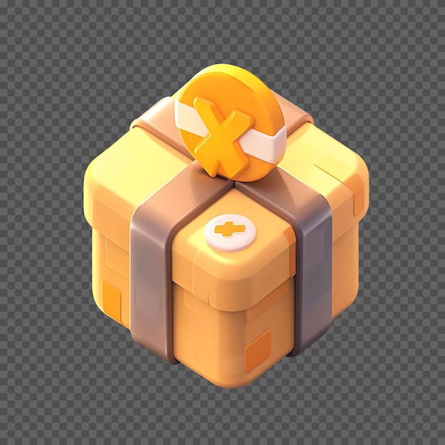 Psd 3d yellow gift box