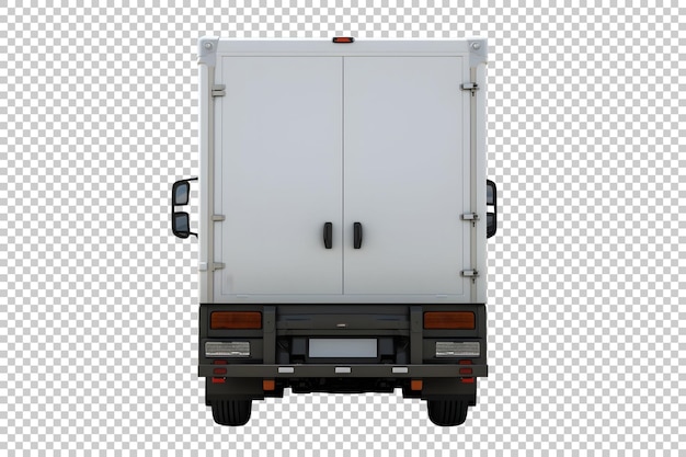 Free PSD psd back view box truck isolated on background