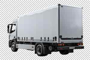 Free PSD psd backside view box truck isolated on background