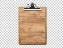 Free PSD psd brown wood paper clipbaord isolated on background