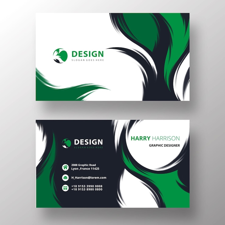 Free PSD psd brush wavy visit card template