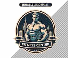 PSD gratuito logo del centro fitness psd