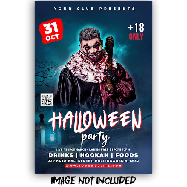 Free PSD psd halloween night party template flyer