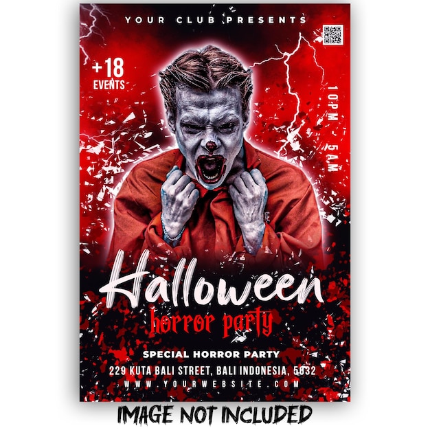 Free PSD psd halloween night party template flyer