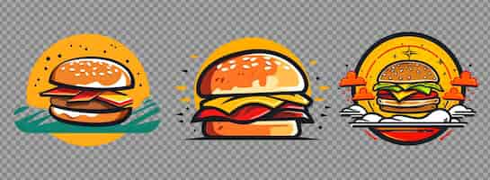 Free PSD psd hamburger logos isolated on background