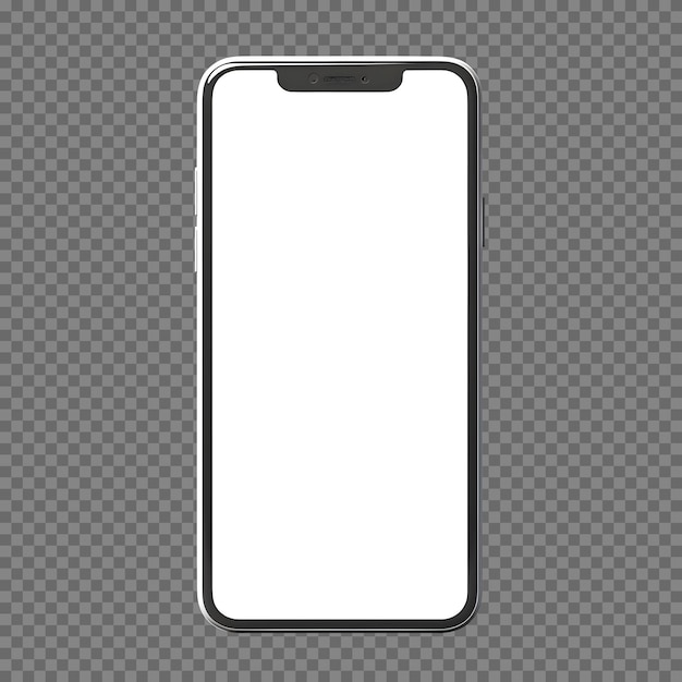 Psd isolate smartphone with blank screen mockup template