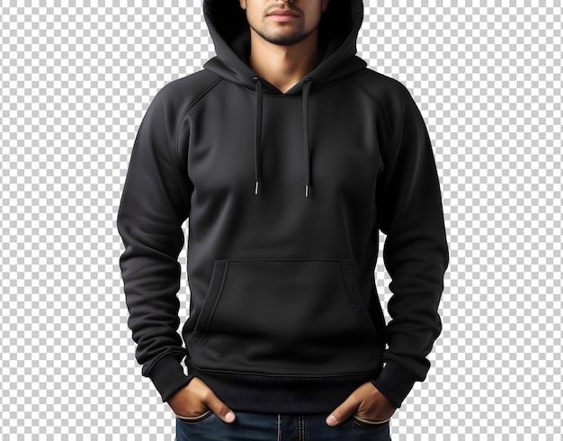 Psd isolated black blank hoodie