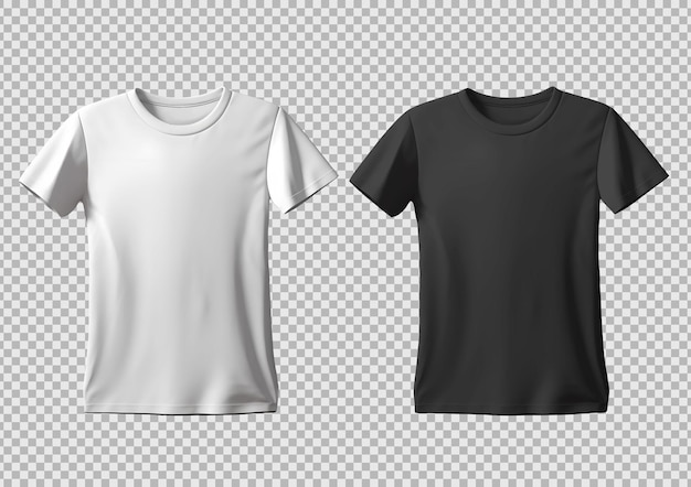 Psd Isolated Opened White and Black Tshirt Template: Free Download