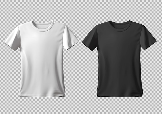PSD isolated opened white and black tshirt TEMPLATE