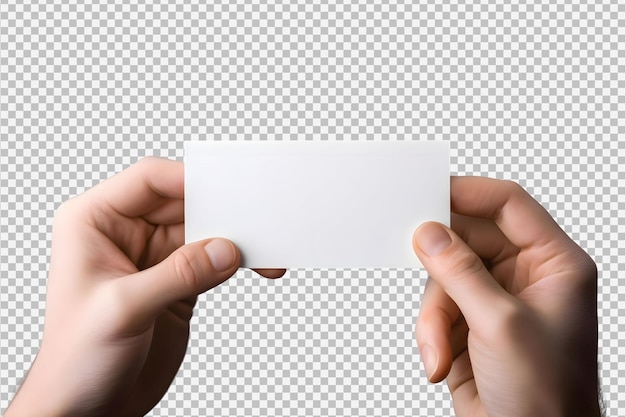 Psd Business Card Template: Two Hands Holding Isolated Card