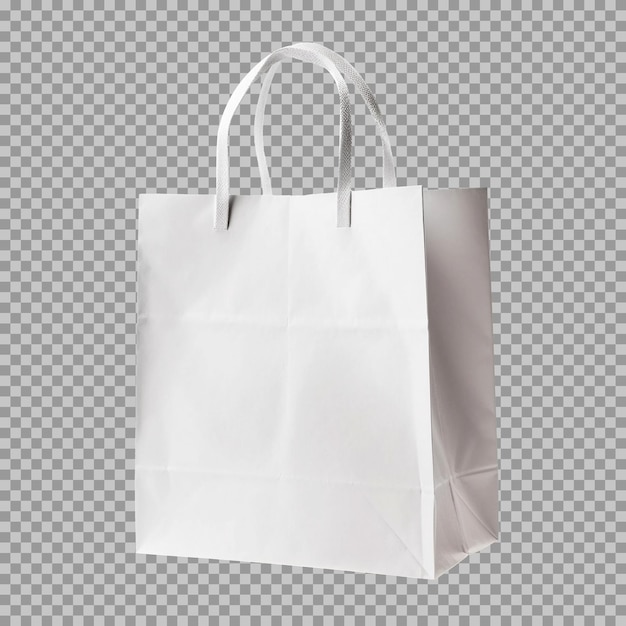 Psd isolated white shopping paper bag on background