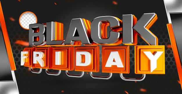 Psd label 3d realistic black friday promotion offer campaigns in brazil