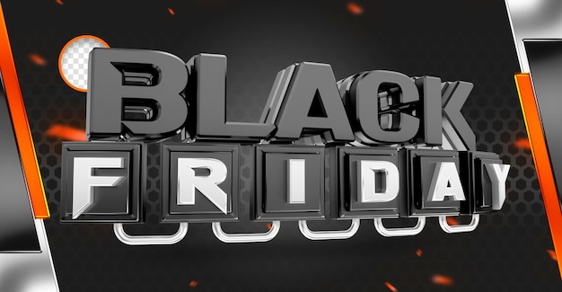 Psd label 3d realistic black friday promotion offer campaigns in brazil