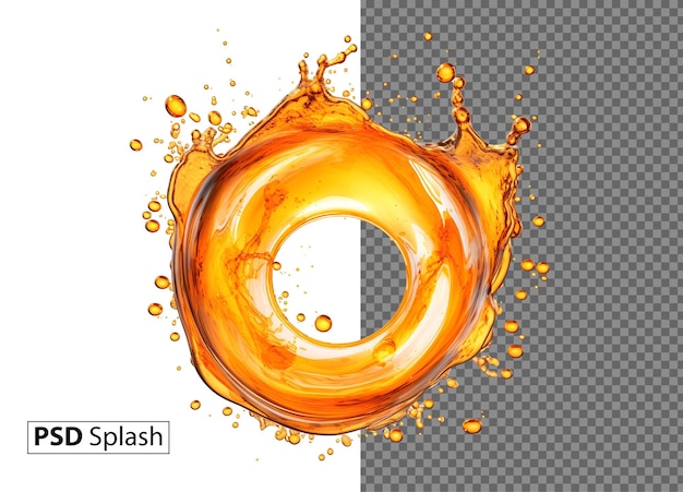 Psd liquid splash isolated on background