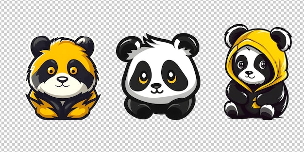 PSD gratuito psd mascotte logo panda carino