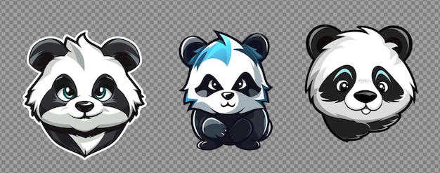 PSD gratuito collezione di logo della mascotte panda psd