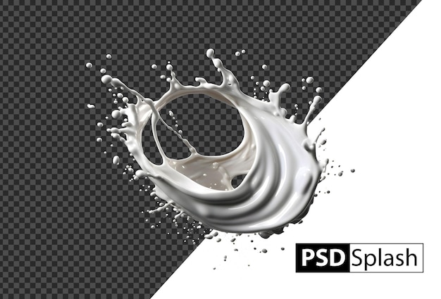 Psd Milk Round Splash Isolated on Background