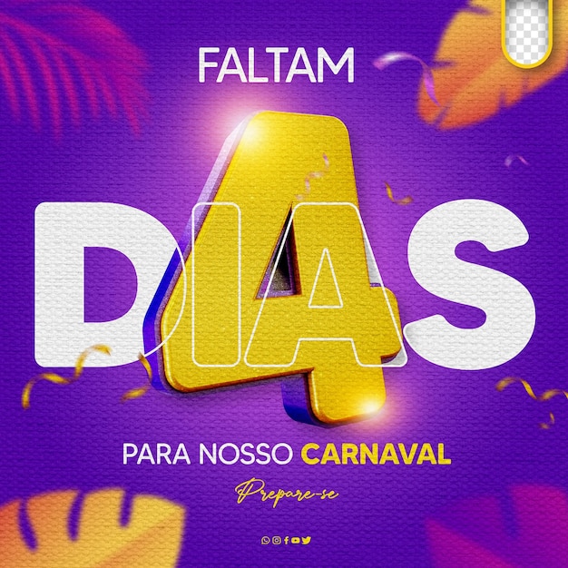 Free PSD psd post template social media carnival days left carnaval brasil