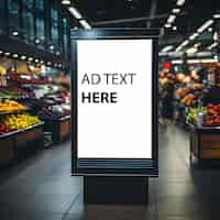 PSD gratuito schermo digitale modello di cornice per poster psd per supermercato