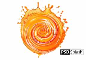 Free PSD psd round swirl liquid splash isolated on background