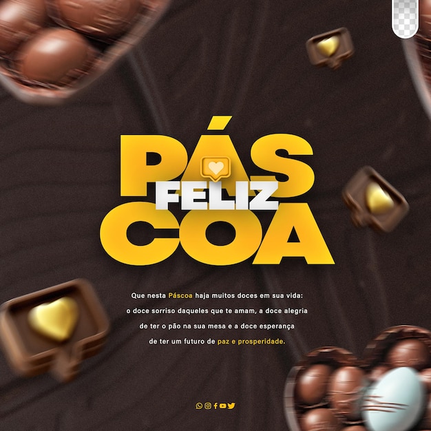 Free PSD psd social media easter campaign happy easter in portuguese brazil