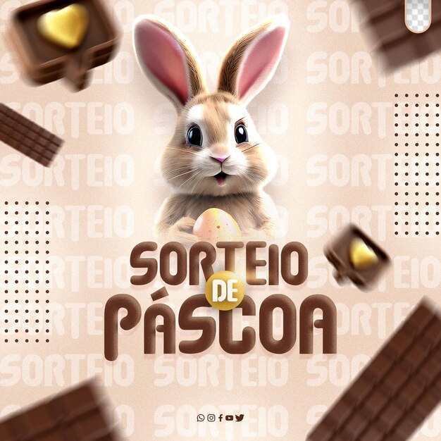 psd social media happy easter promotional event feliz pascoa in brazil