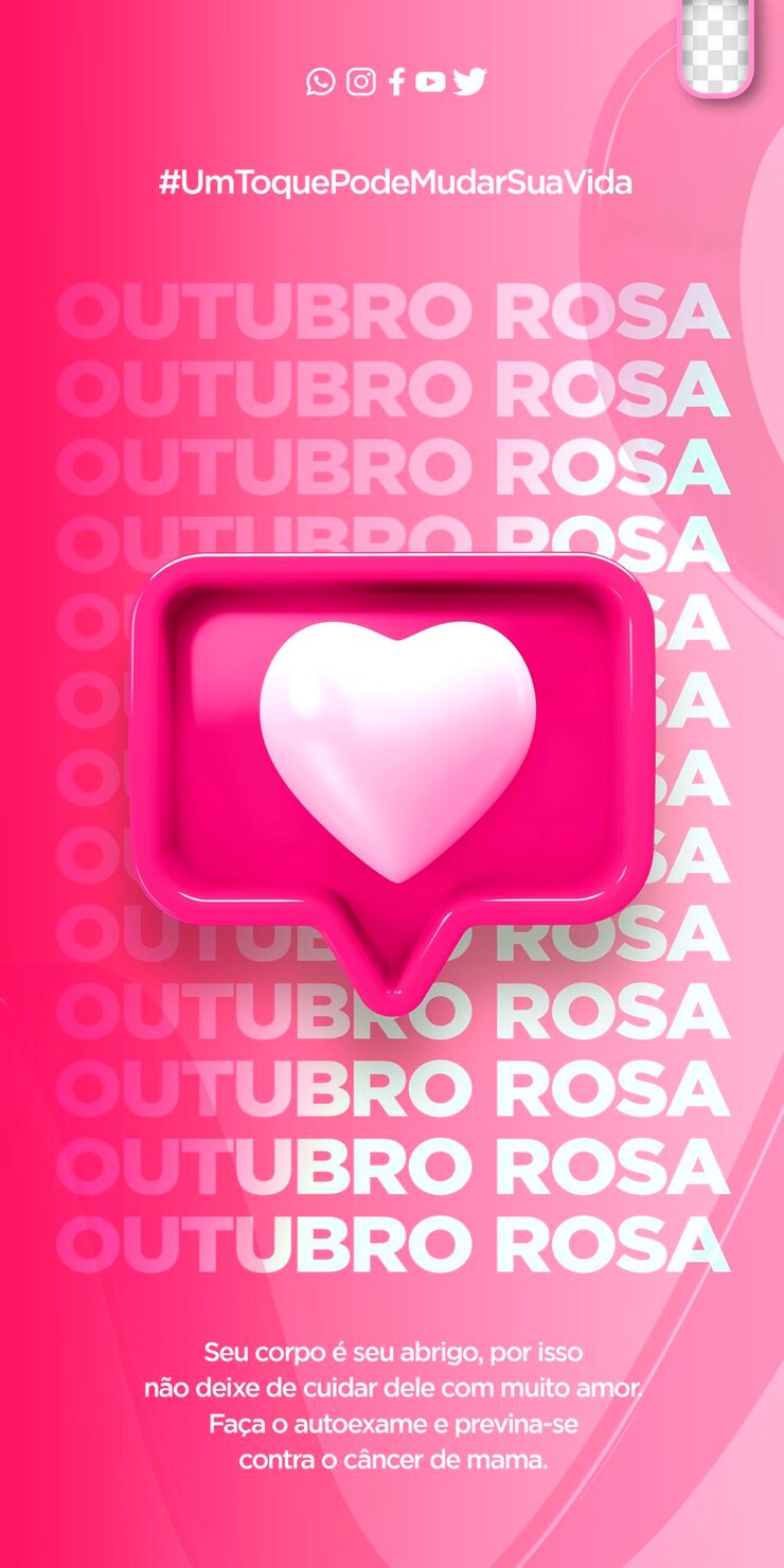 Free PSD psd social media template pink october campaign breast cancer prevention outubro rosa in brazil