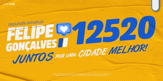 Psd template editable political campaign in brazil councilor president deputy eleicoes brasil