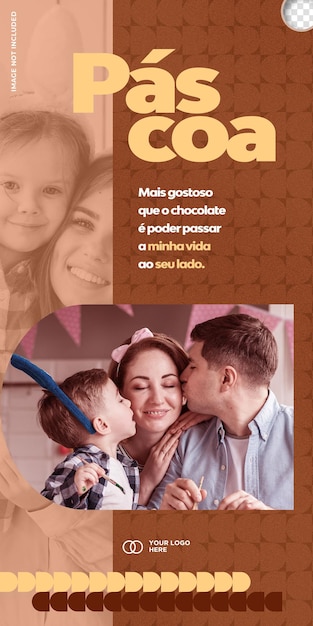 Psd template happy easter social media pascoa in brazil