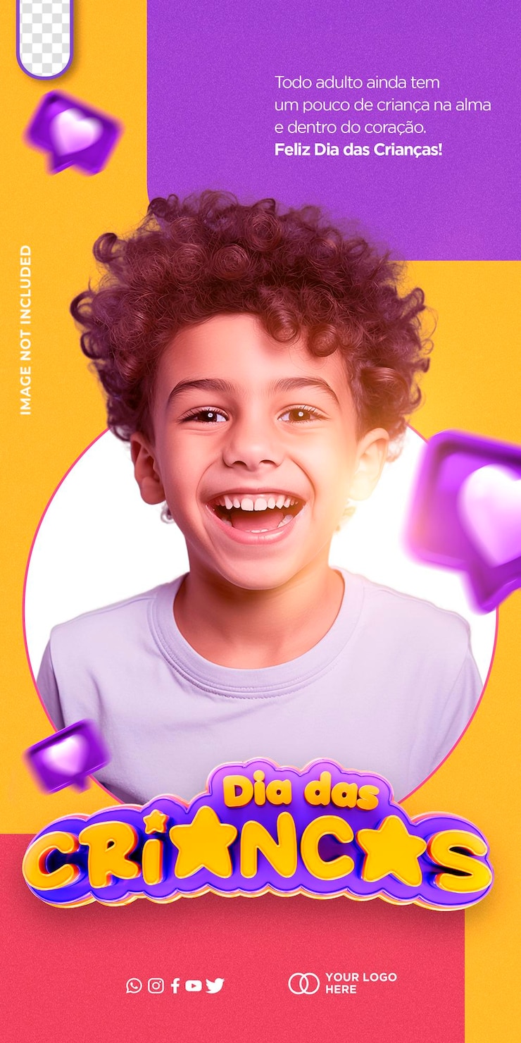 Free PSD psd template story editable children's day feliz dia das criancas in brazil