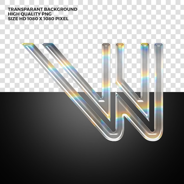 Psd transparant prismatic alphabet letter