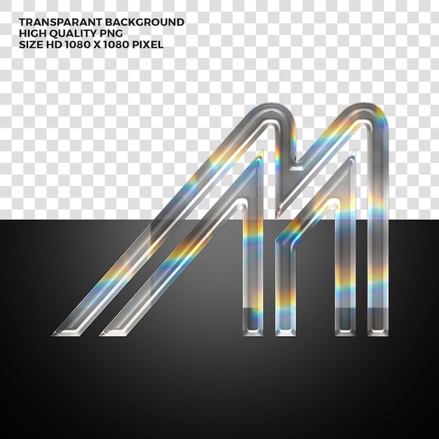 Psd transparant prismatic alphabet letter