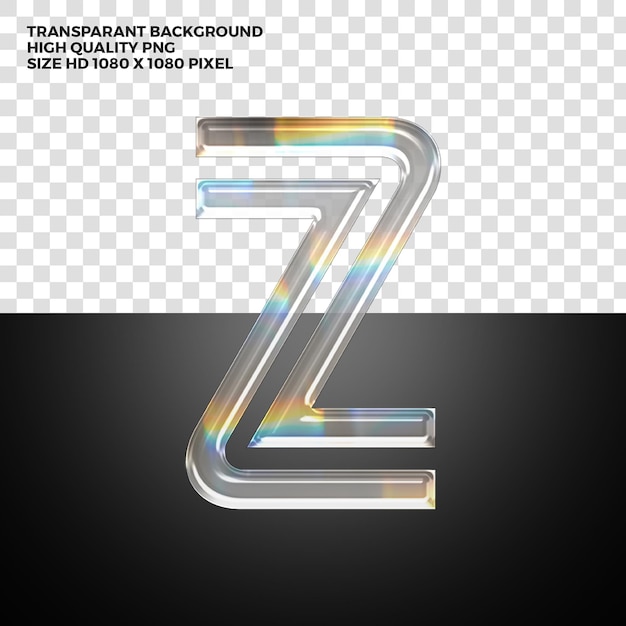 Psd transparant prismatic alphabet letter